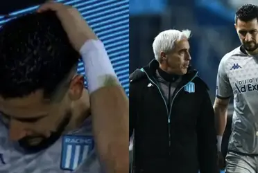 El arquero de Racing tuvo que ser reemplazado por Tagliamonte tras un golpe recibido en el duelo ante el Guapo