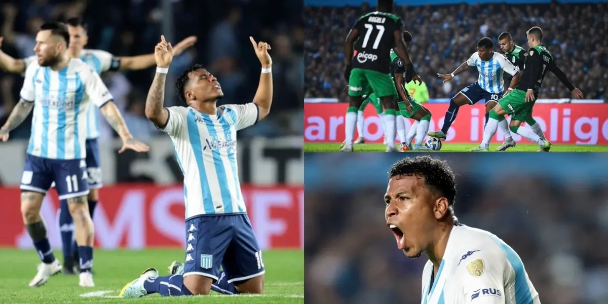 El delantero colombiano convirtió su primer gol en su regreso a Racing y le da vida en la Libertadores