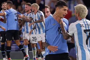 El uruguayo hizo un gesto orientado al sexo oral, después de una falta que recibió Messi.