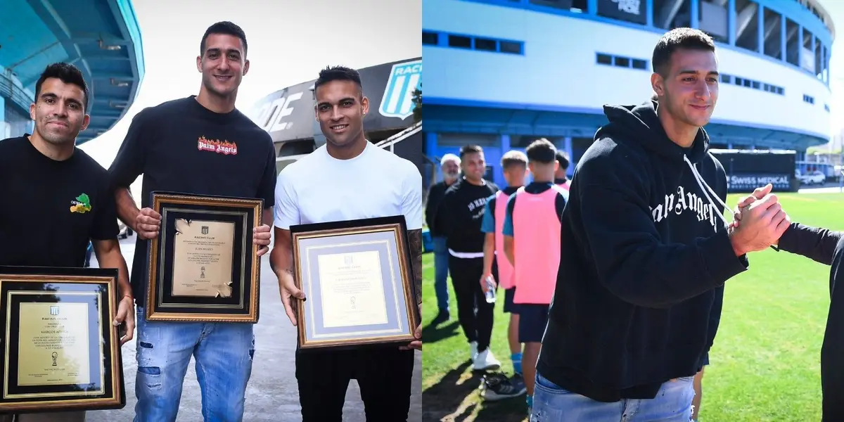 Los jugadores que surgieron de las inferiores del club dieron una visita al plantel profesional.