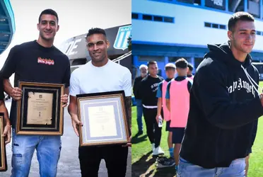 Los jugadores que surgieron de las inferiores del club dieron una visita al plantel profesional.