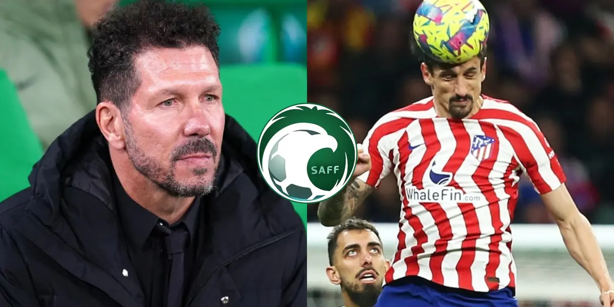 Simeone no quiere despegarse de su jugador.